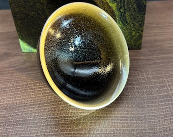 星空海景展カップ – 手作り天目茶碗 – 魏敏潔師匠 – 希少な青釉