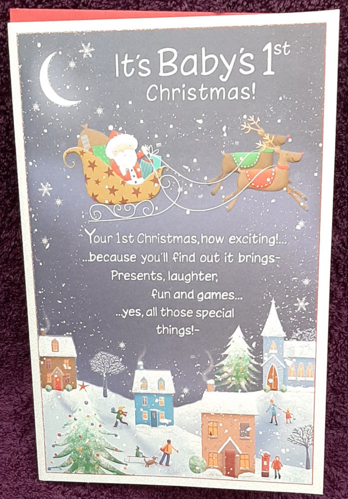 A Christmas Card For Baby s 1st Christmas In A Cute Santa Etsy A Christmas Card For Baby s 1st Christmas In A Cute Santa Etsy