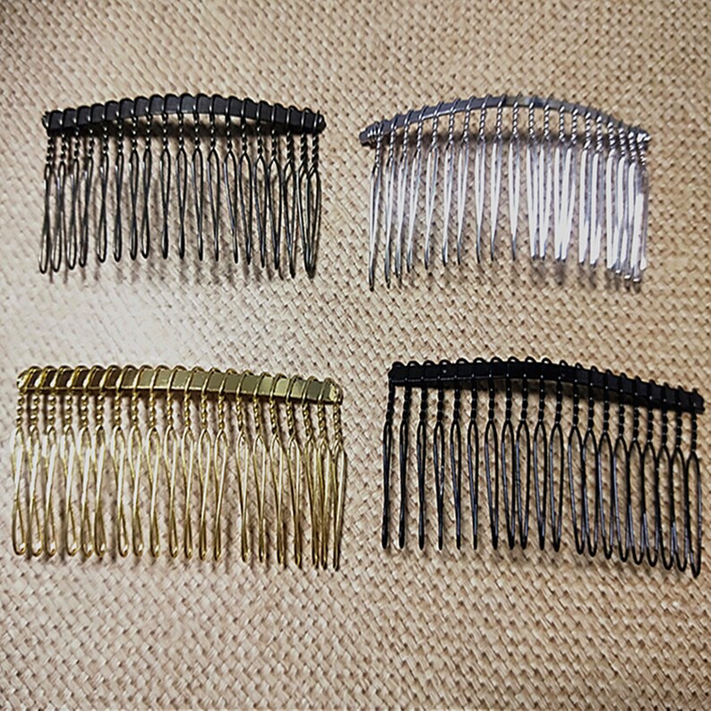 5Pcs 20Teeth 37x75mm Antique Bronze Hair Comb Silver Tone Hair Comb Gold Tone Hair Comb Black Hair Comb Wedding Bridal Hair Comb