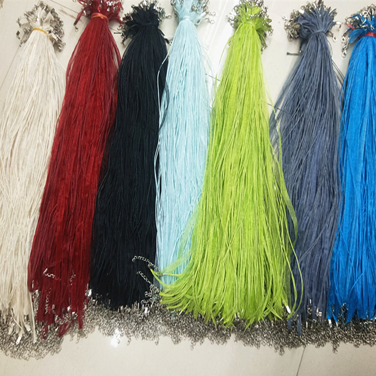 1820inches Mixed Colo Ribbon Cord Necklace Cord With Lobster Etsy