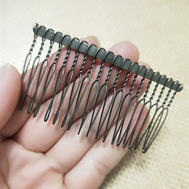 5Pcs 20Teeth 37x75mm Antique Bronze Hair Comb Silver Tone Hair Comb Gold Tone Hair Comb Black Hair Comb Wedding Bridal Hair Comb