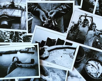 Paquete de postales náuticas de 14 fotografías en blanco y negro