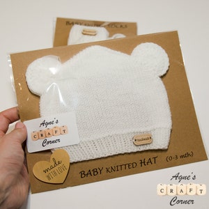 Baby hat and socks - Baby first set - Bear hat - Baby set - Knitted set