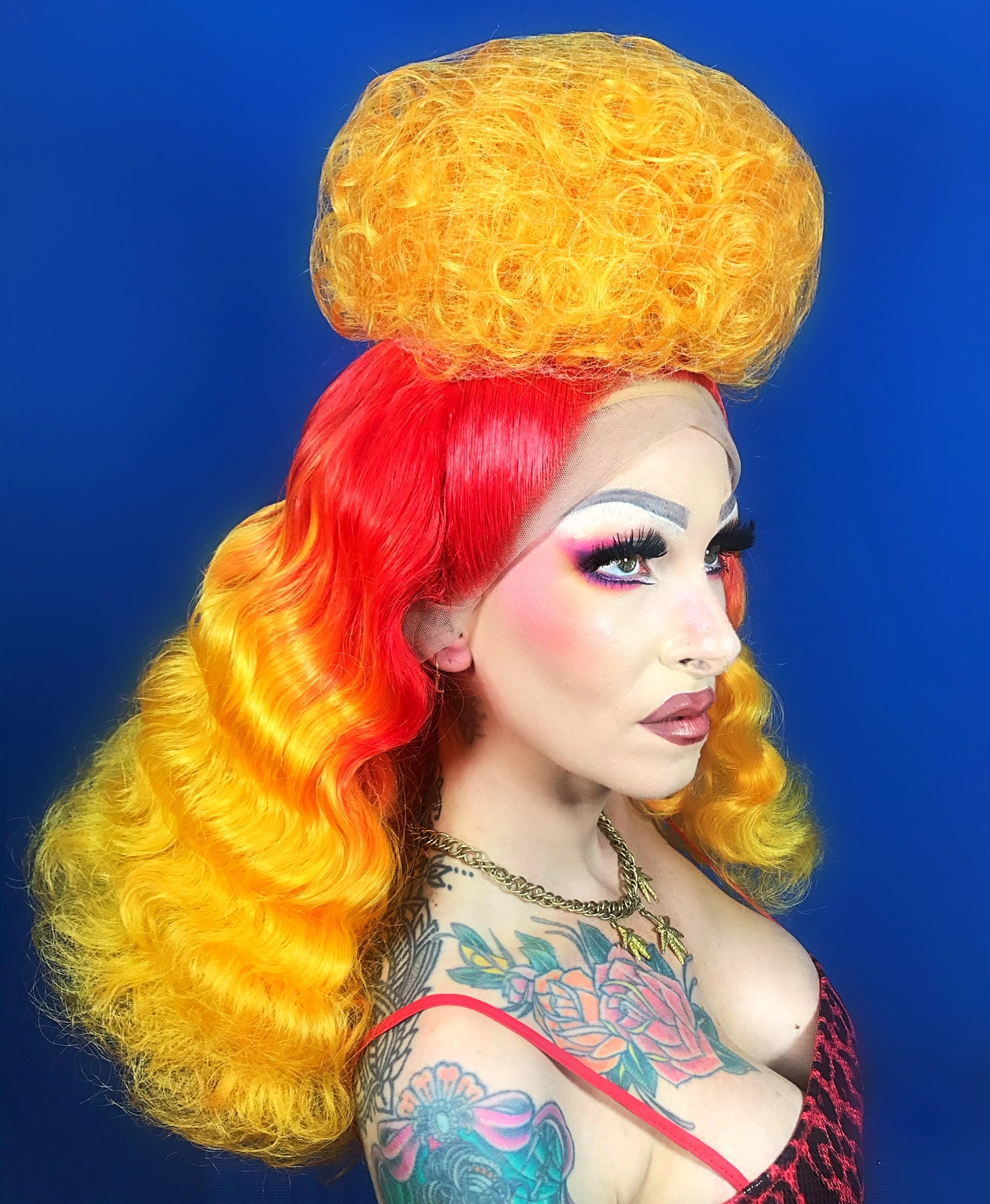 Custom Poodle Fluff Curl Burlesque Lace Front Drag Wig | Etsy