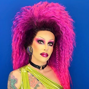 Rocker Emo Punk Mohawk Mullet - Custom Drag Queen Lace Front Wig