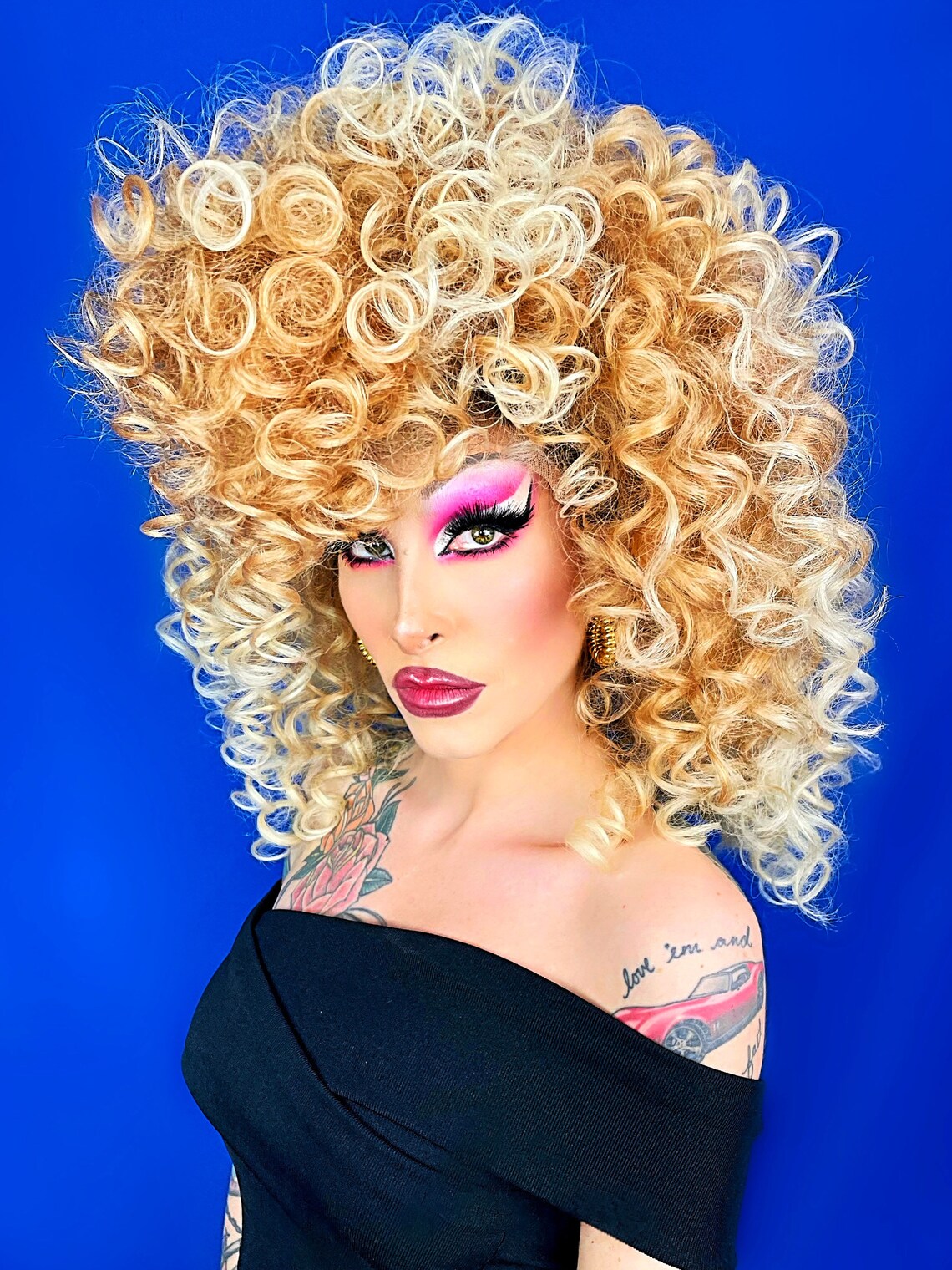 Custom 80s Disco Perm Drag Queen Lace Front Wig Etsy UK