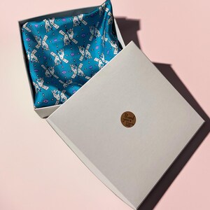 Bright Blue Natural Silk Scarf with Hand Print – Luxurious Accessory for Every Occasion, Italian Silk, Luxury blue silk Scarf