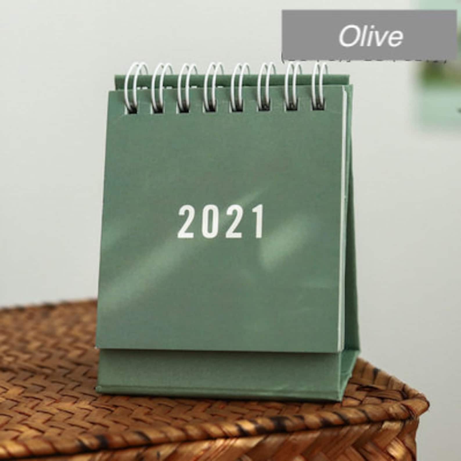 2021 Mini Calendar MUJI Style Pure Color Simple Design | Etsy