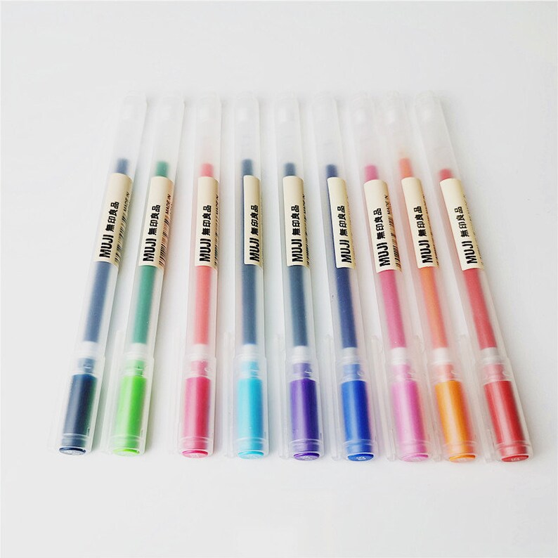 MUJI Colorful Gel Ink Ballpoint Pen 0.38mm/0.5mm Japan Etsy