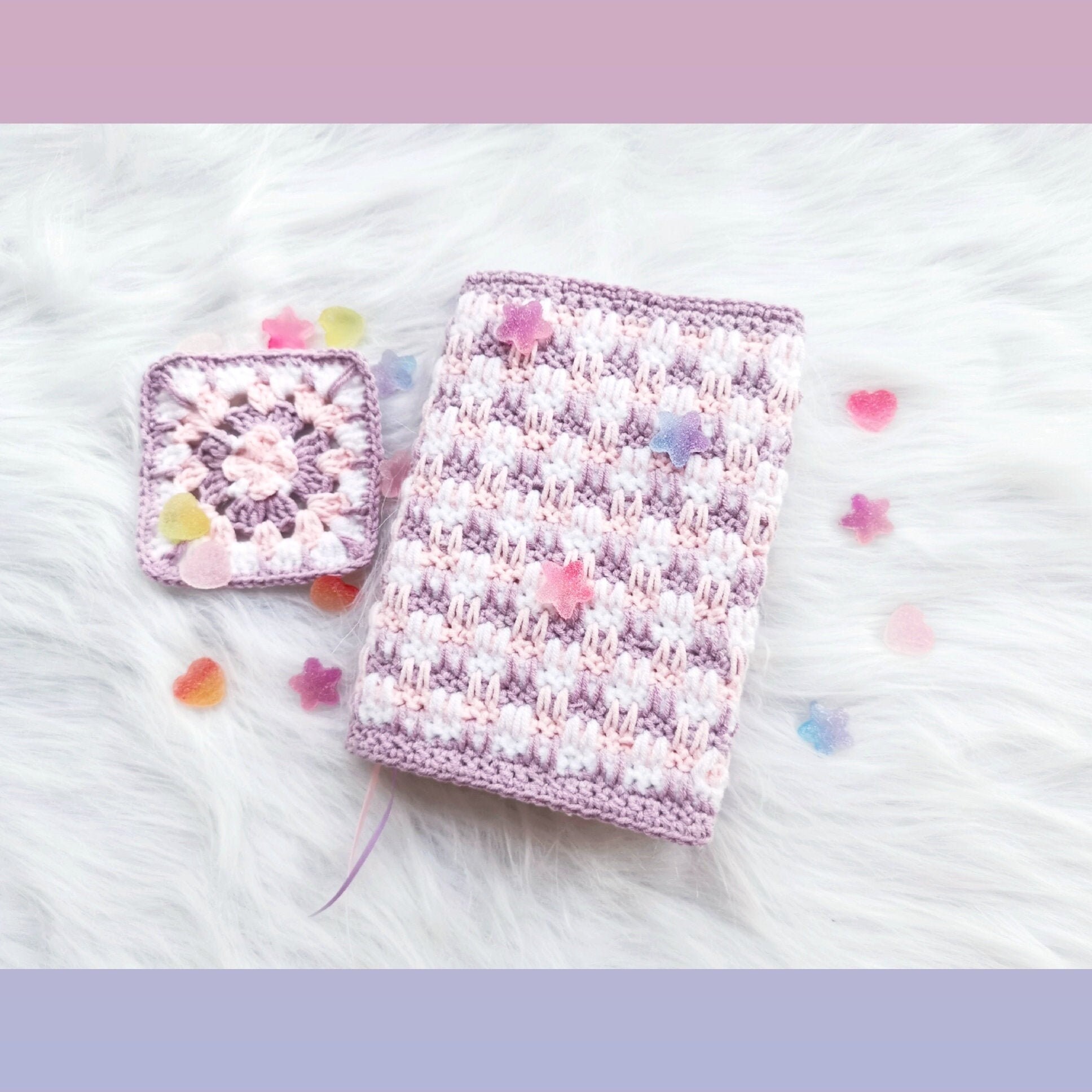 HANDMADE Taro Milk Knit Book Cover DIY Purple Pink Book Etsy