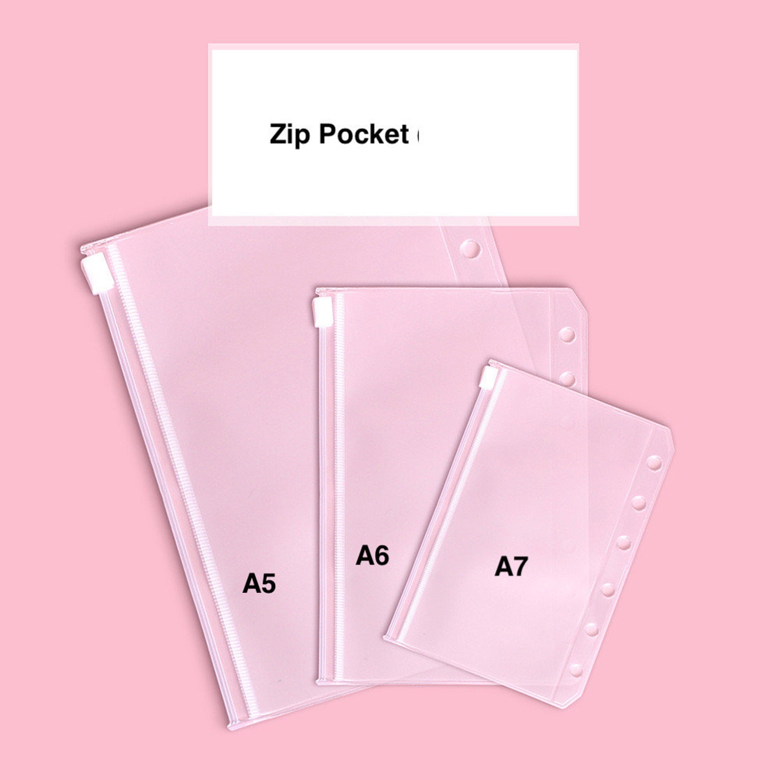 1 pc PVC Zip Pocket for A5/A6/A7/B5/A4 Binder A6/A7 6 Etsy
