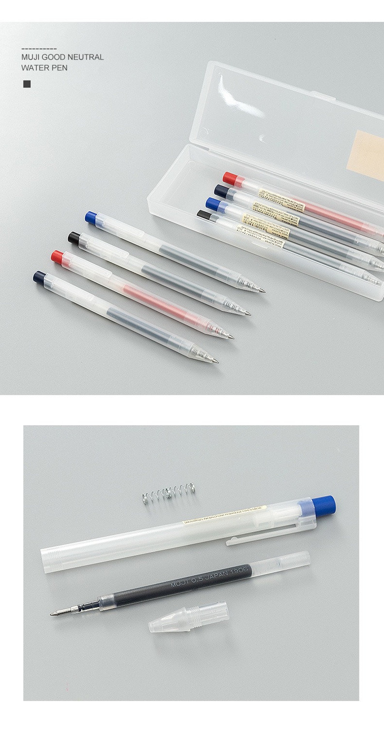 NEW MUJI Gel Ink Click Ballpoint Pen / Refill 0.5mm Black Etsy