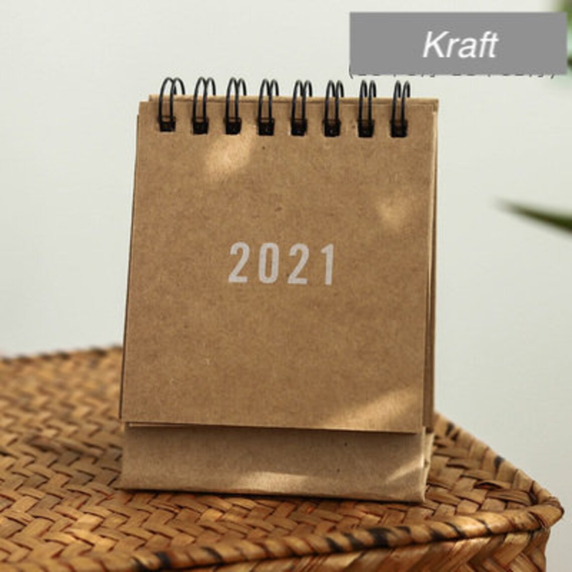 2021 Mini Calendar MUJI Style Pure Color Simple Design Etsy