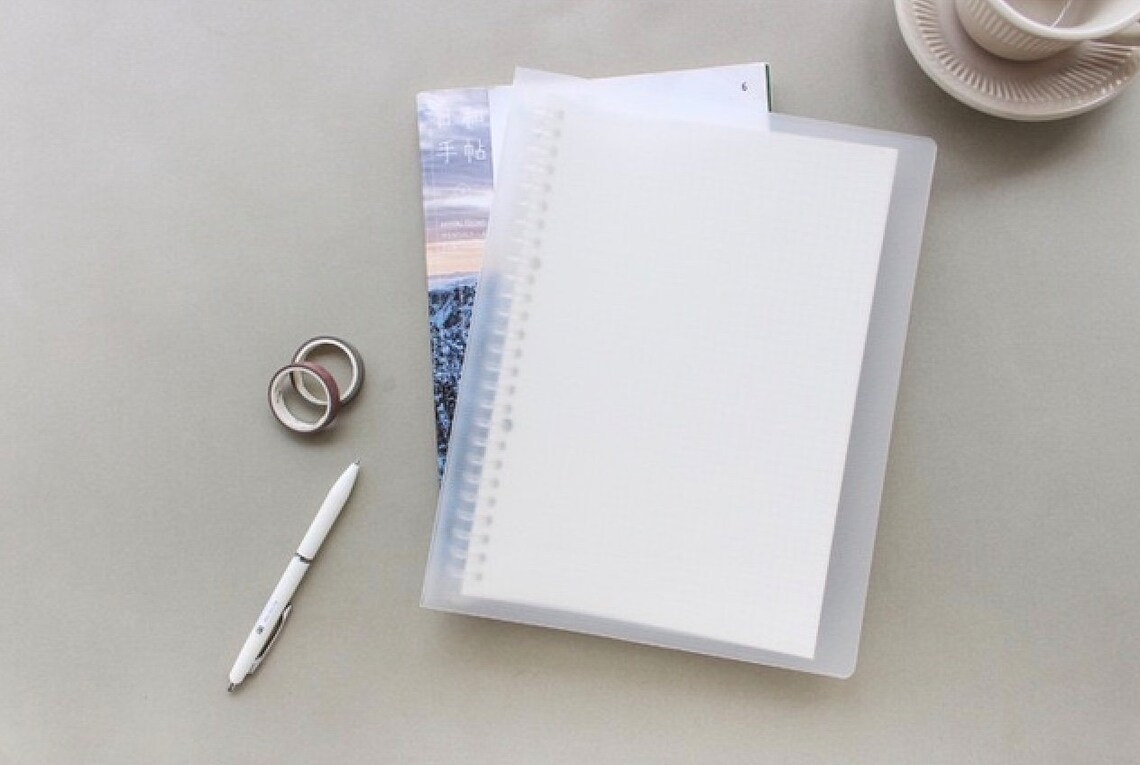 A5/B5 MUJI Style Looseleaf Binder Plastic Spiral Notabook Etsy