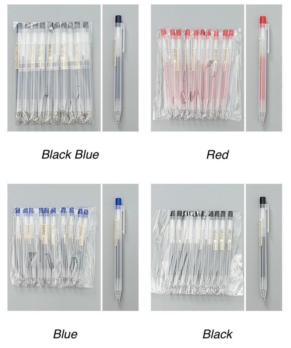 NEW MUJI Gel Ink Click Ballpoint Pen / Refill 0.5mm Black Etsy