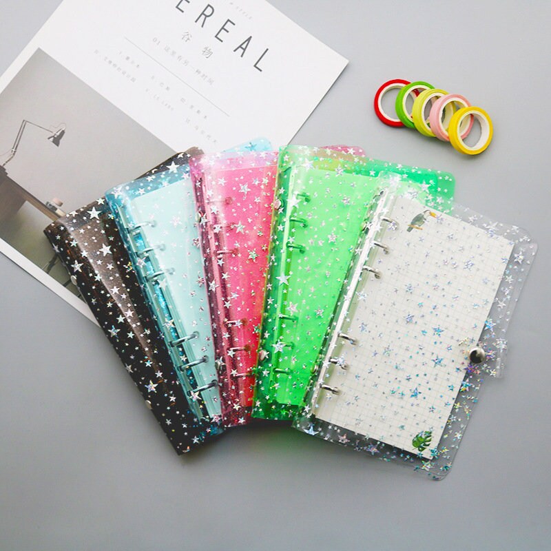 Glitter Star Color Clear PVC Binder A5/A6 Size DIY Binder Etsy