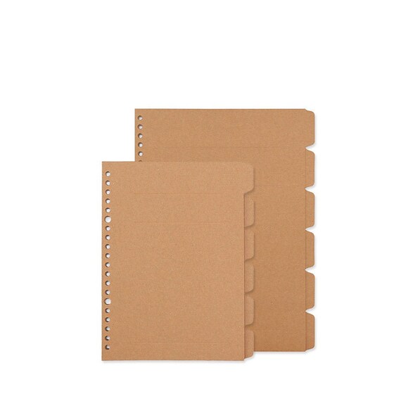A5/B5 Kraft Paper Binder Divider 6 pc Kraft Index Page 20 Etsy