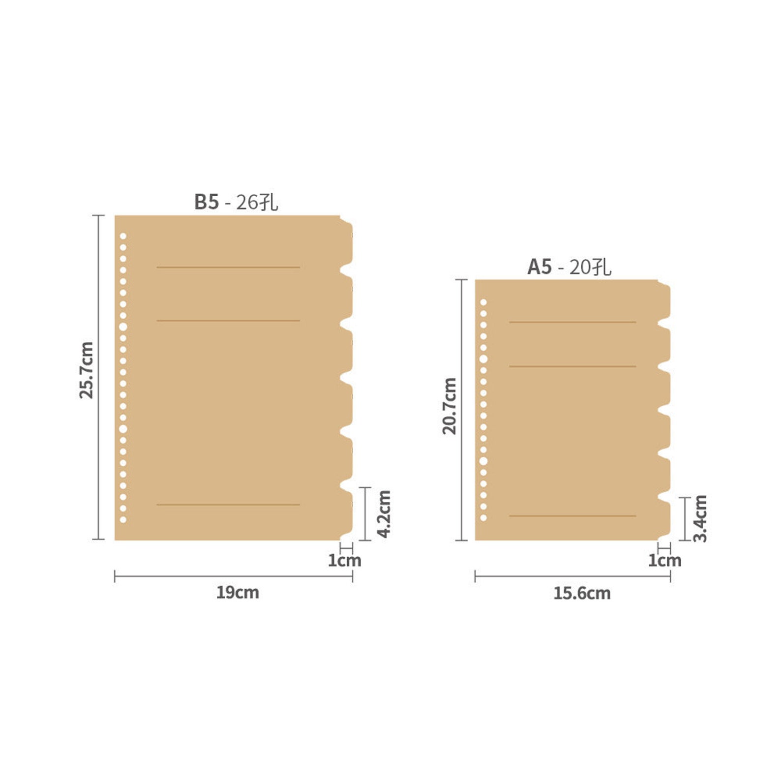 A5/B5 Kraft Paper Binder Divider 6 pc Kraft Index Page 20 Etsy