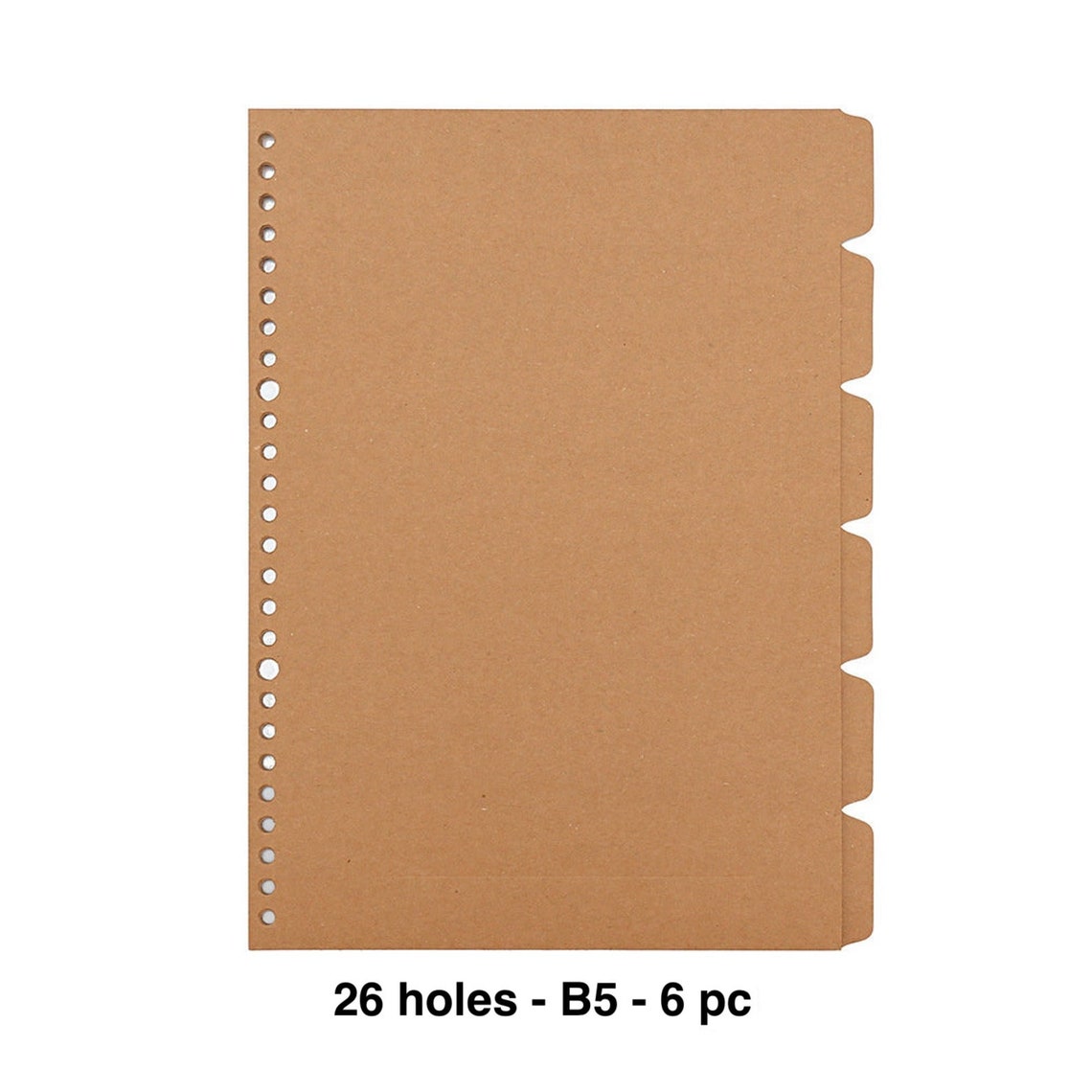 A5/B5 Kraft Paper Binder Divider 6 pc Kraft Index Page 20 Etsy