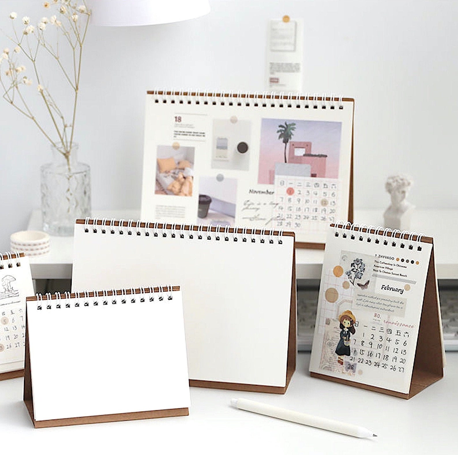 DIY Calendar Blank Calendar MUJI Style Kraft Table Etsy