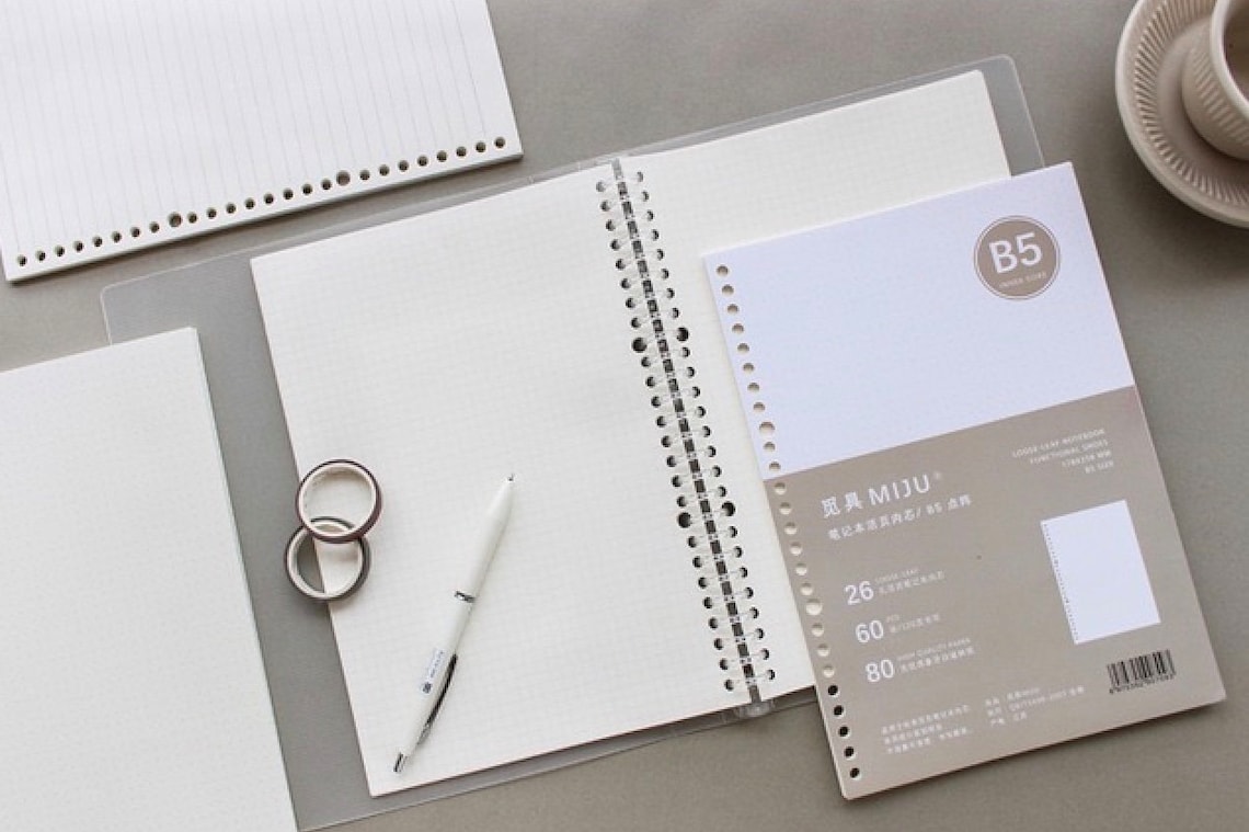 A5/B5 MUJI Style Looseleaf Binder Plastic Spiral Notabook Etsy