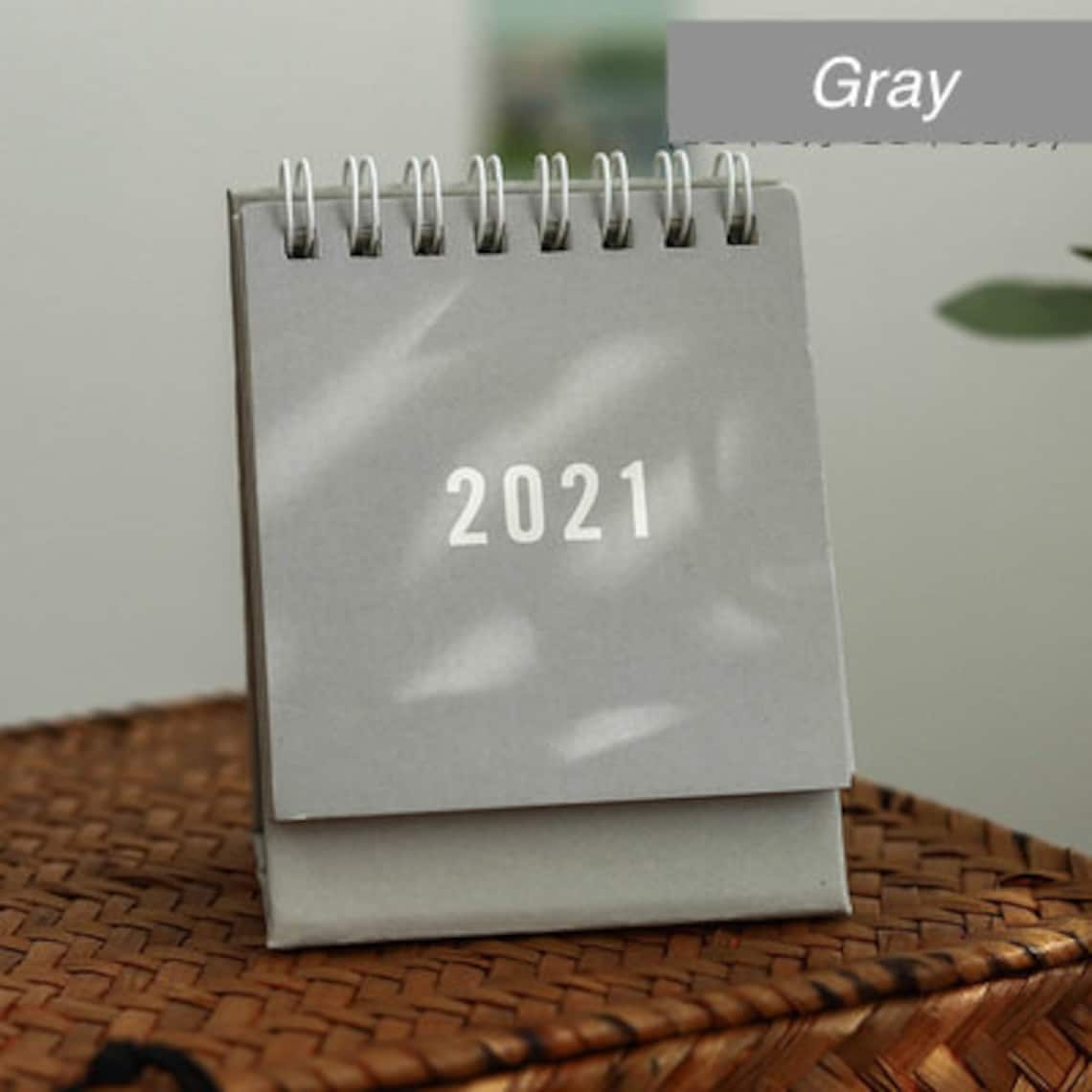2021 Mini Calendar MUJI Style Pure Color Simple Design Etsy