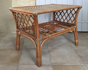 Vintage bamboo coffee table,