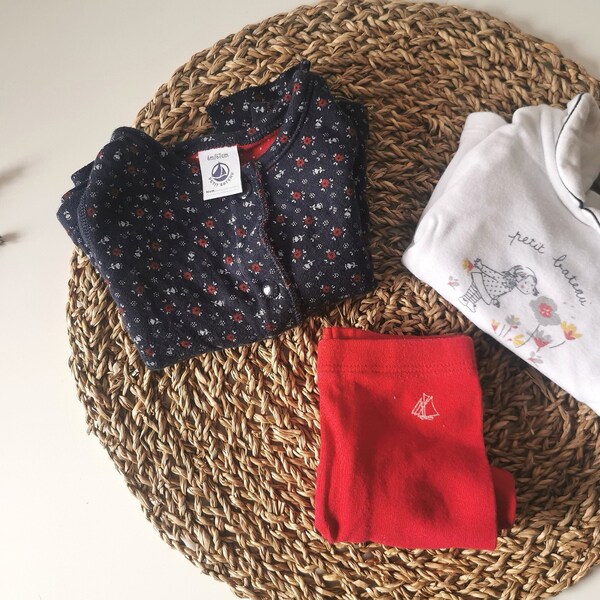 Französisches Petit Bateau Outfit, Babykleidung Mädchen im Alter von 6 Monaten, klassisches, zeitloses französisches Kleidungsgeschenk für Neugeborene, Petit Bateau Paris