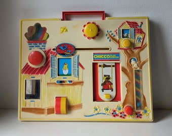 vintage Chicco Play Centre, jouet rétro de 1979, jouet pour enfants italien rétro à collectionner, planche sensorielle d’activité pour bébé tout-petit