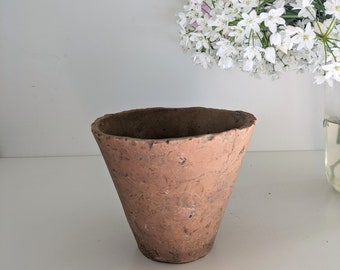 French resin pot, small terracotta planter for rustic home decor, brocante kitchen and table decor, earthy homeware gift