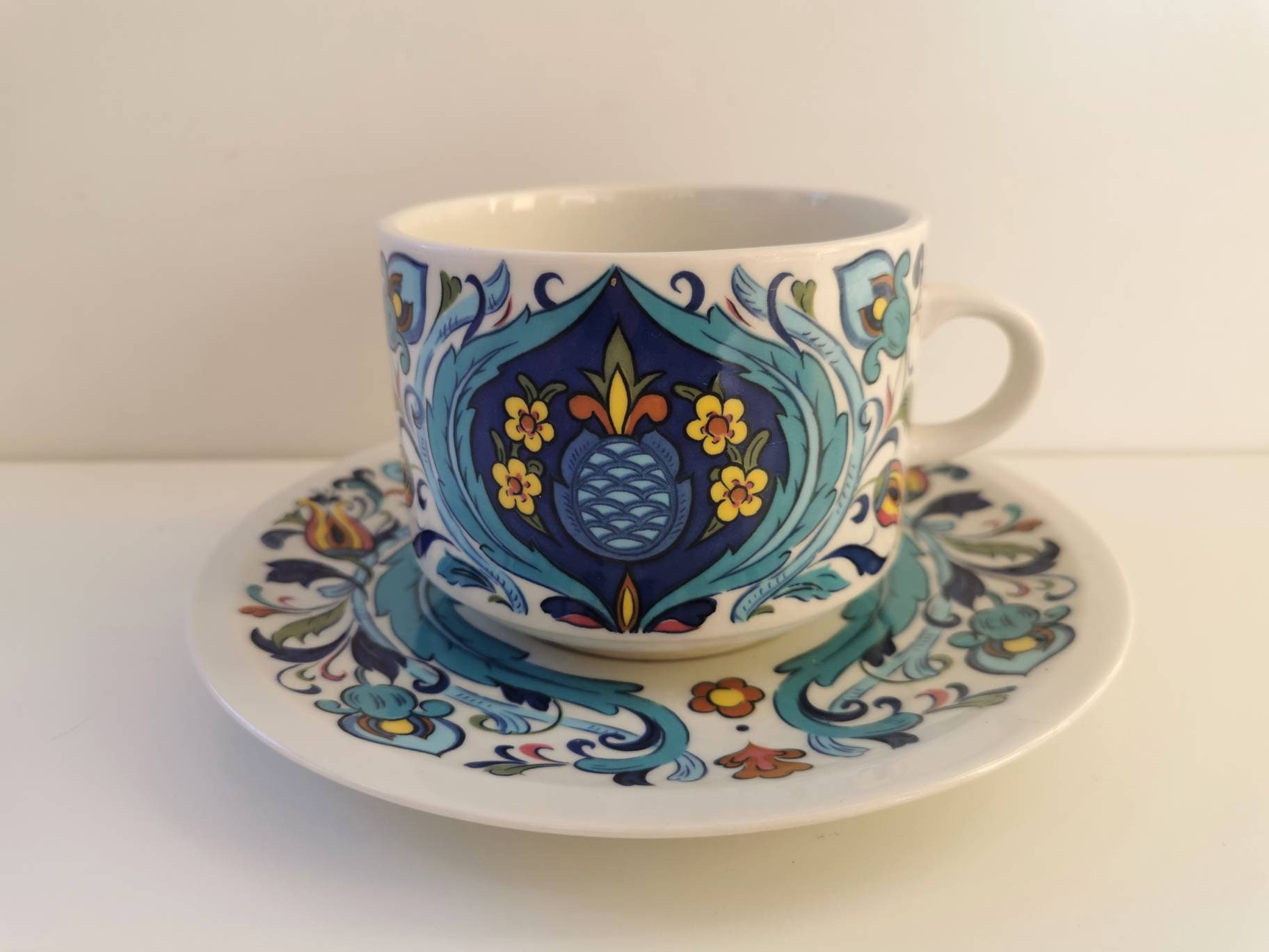 Tasse à Thé et Soucoupe Villeroy Boch Izmir, Cuisine en Céramique Vintage Cadeau de Boissons Pour La