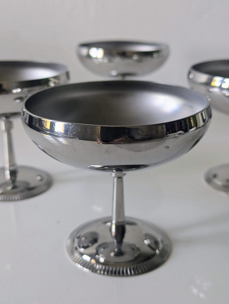 Service de 6 coupes à glace inox Rémy Letang 1970