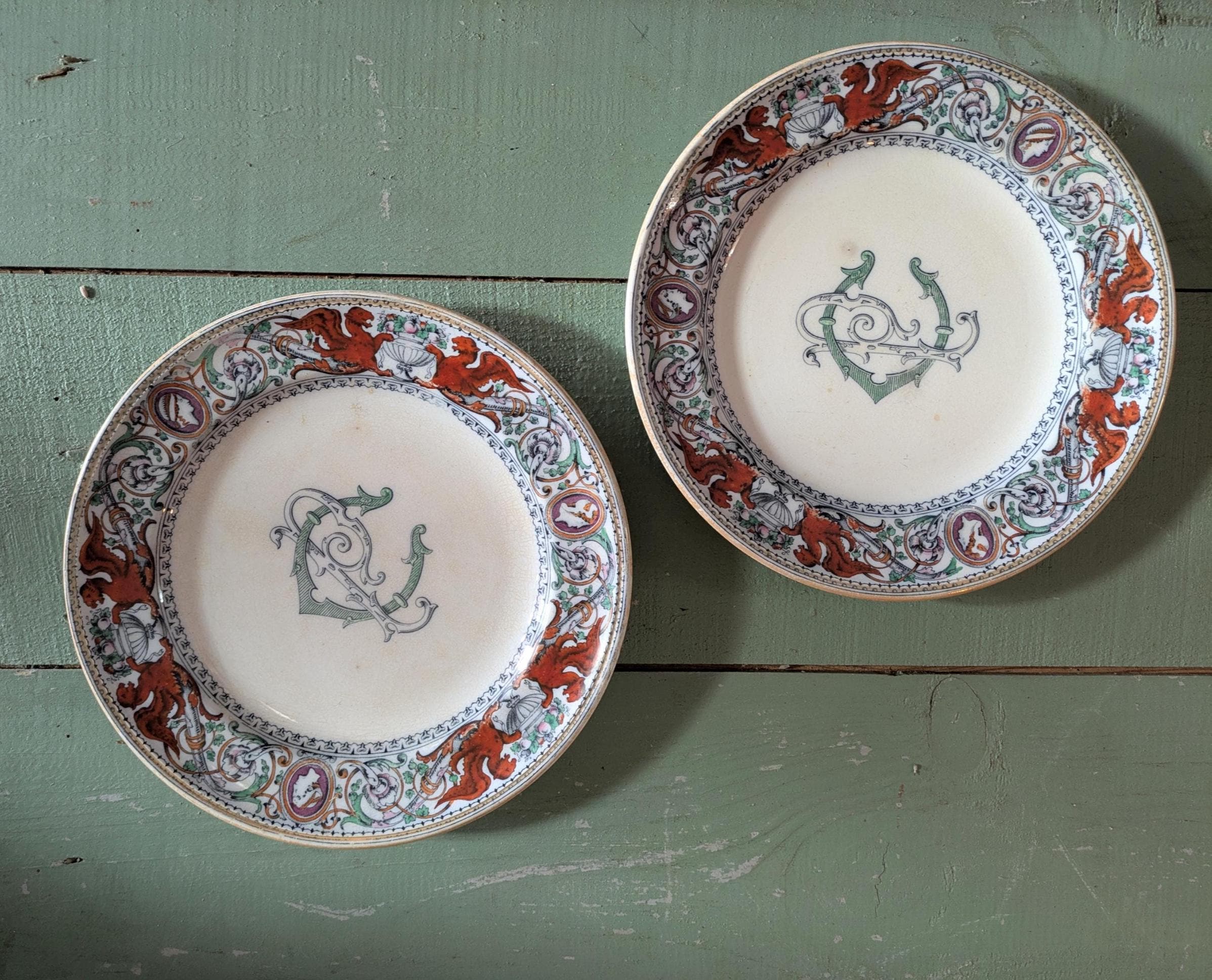 アンティーク ミントン フィレンツェ風プレート：19世紀イギリス製食器