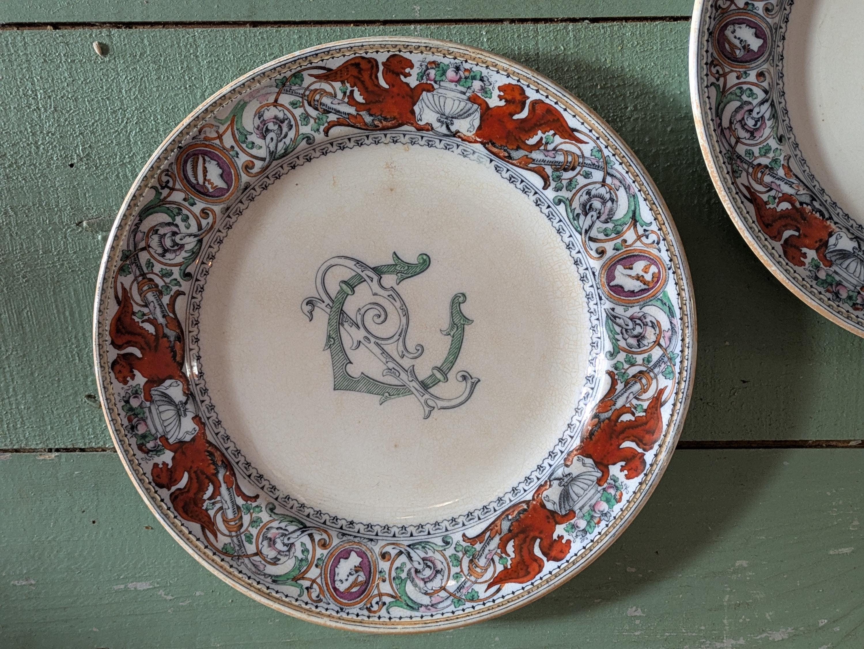 アンティーク ミントン フィレンツェ風プレート：19世紀イギリス製食器