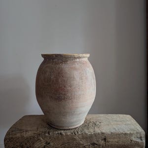 Large Neutral French Pot: Glazed Terracotta Farmhouse Decor