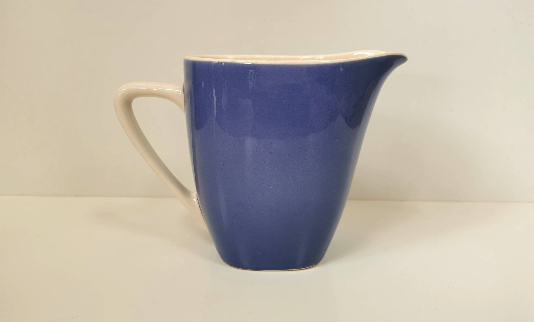 Pot à Lait Vintage Villeroy et Boch en Céramique Bleue Blanche, Crémeux, Bleu Nous Deux' Français Dé