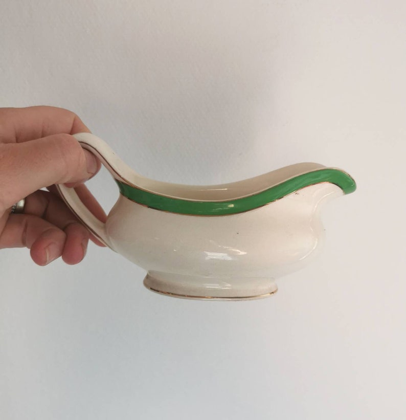 Vintage Gravy Boat Queens Green Solian Ware Soho Pottery Etsy