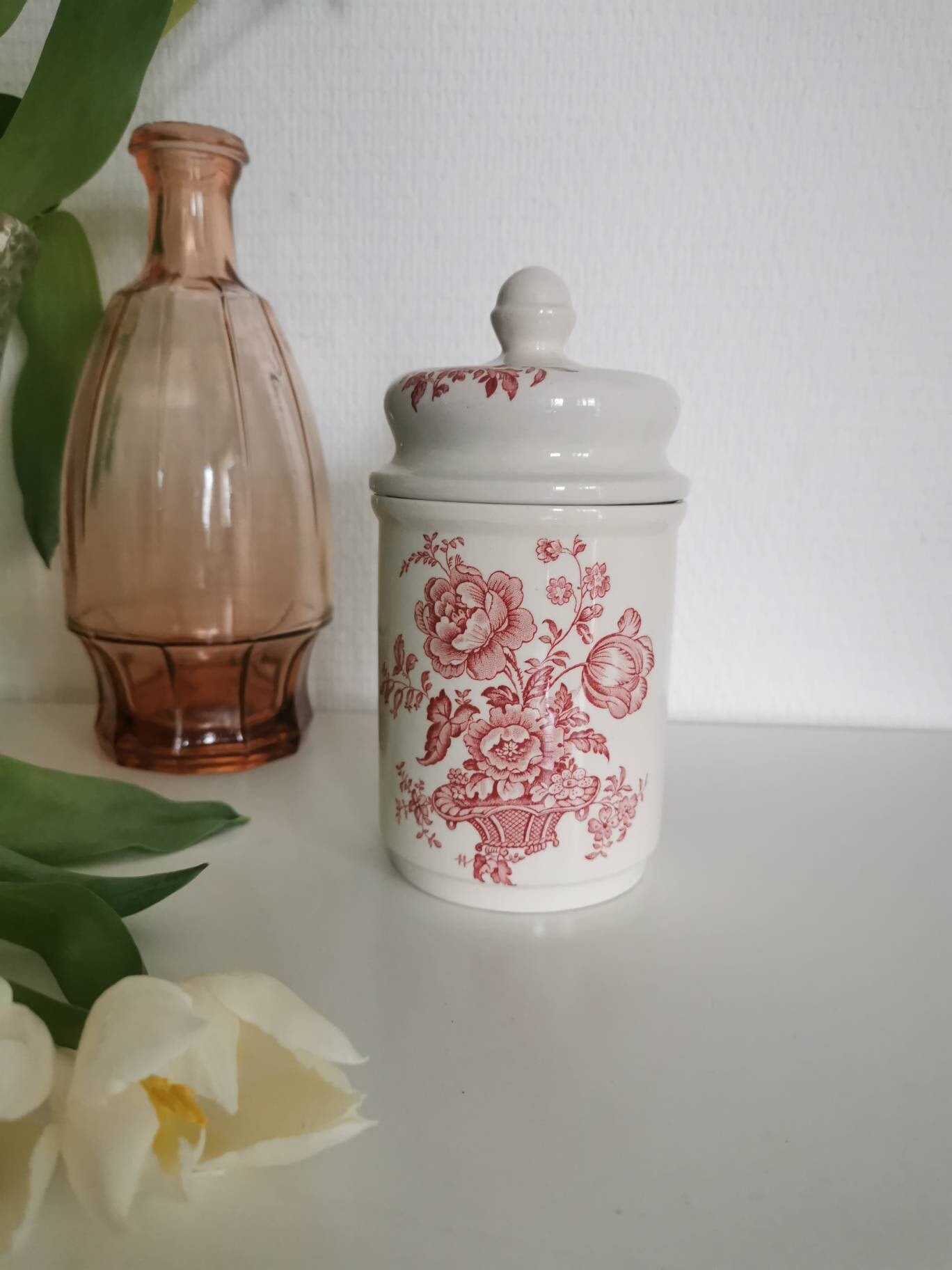 Pot en Céramique de Couronne Devon Cru Anglais avec Le Couvercle, Poterie Staffordshire, Conception 