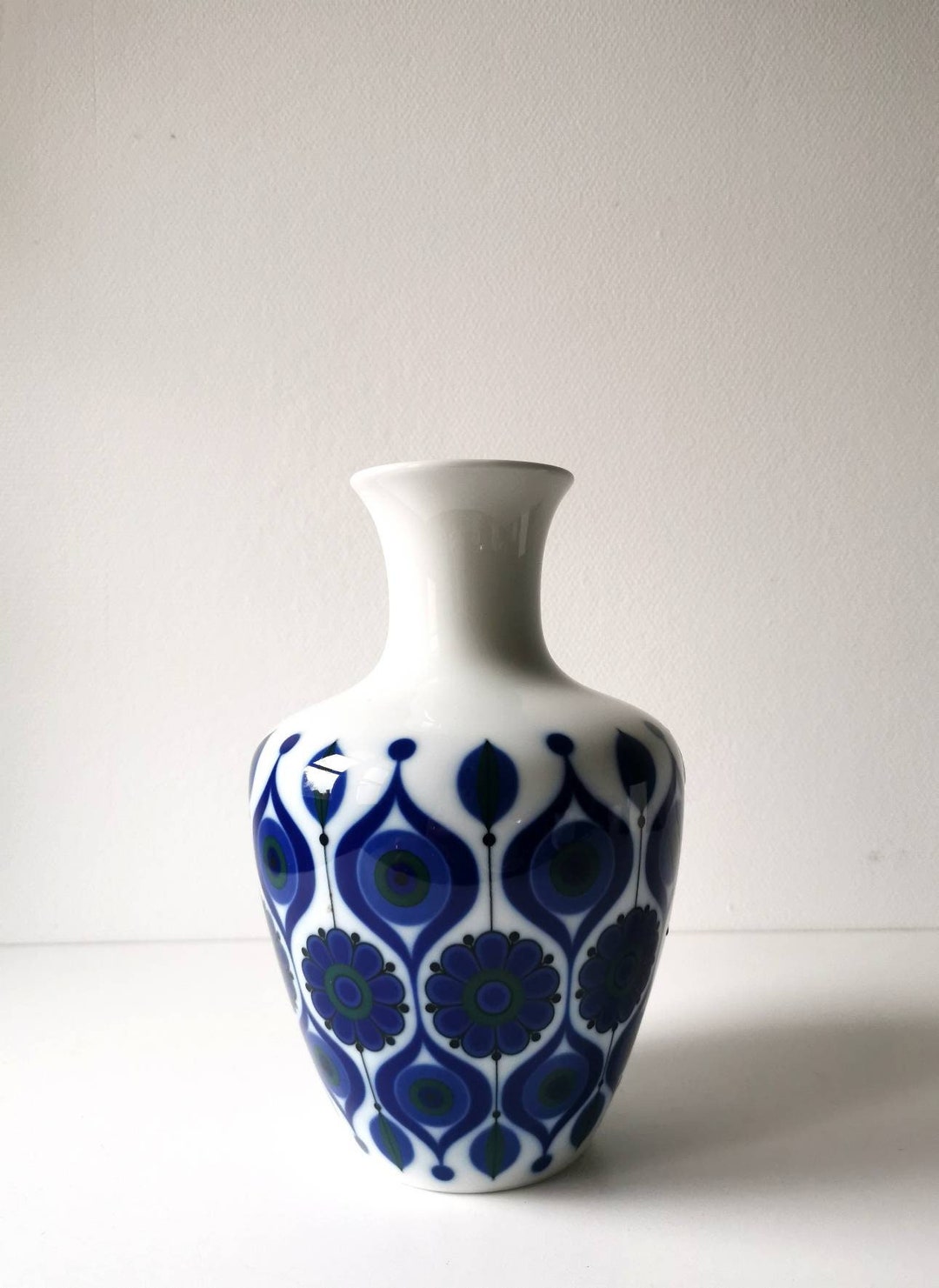Kaiser Porcelain Vase No. 275 West German Porcelain Blue Etsy