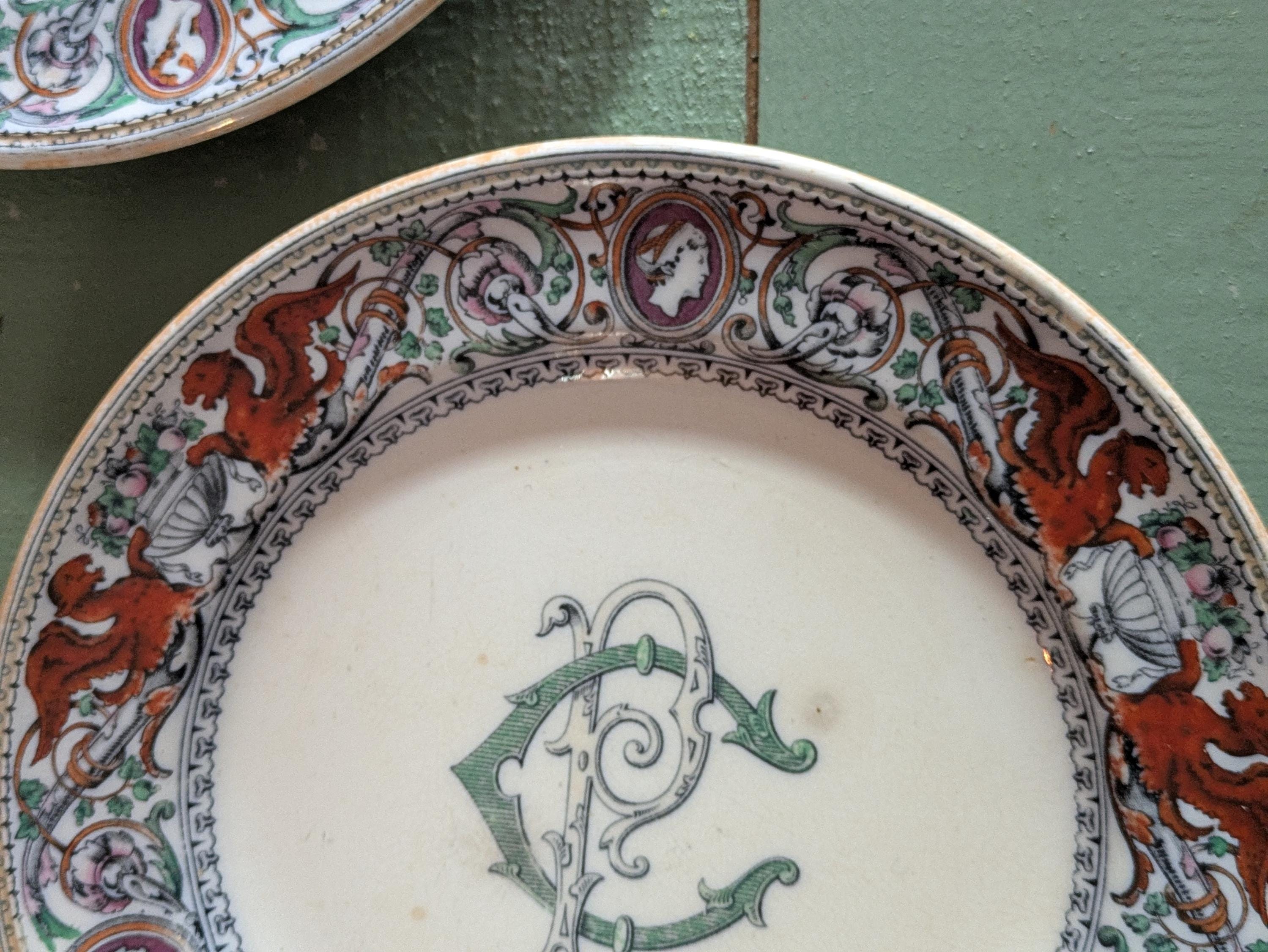 アンティーク ミントン フィレンツェ風プレート：19世紀イギリス製食器