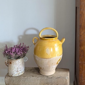 Antiker französischer Wasserträger, Krug im Confit-Pot-Stil, etwa aus dem 19