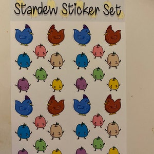 Stardew Valley Junimos und Huhn Sticker Set - kleine Sticker
