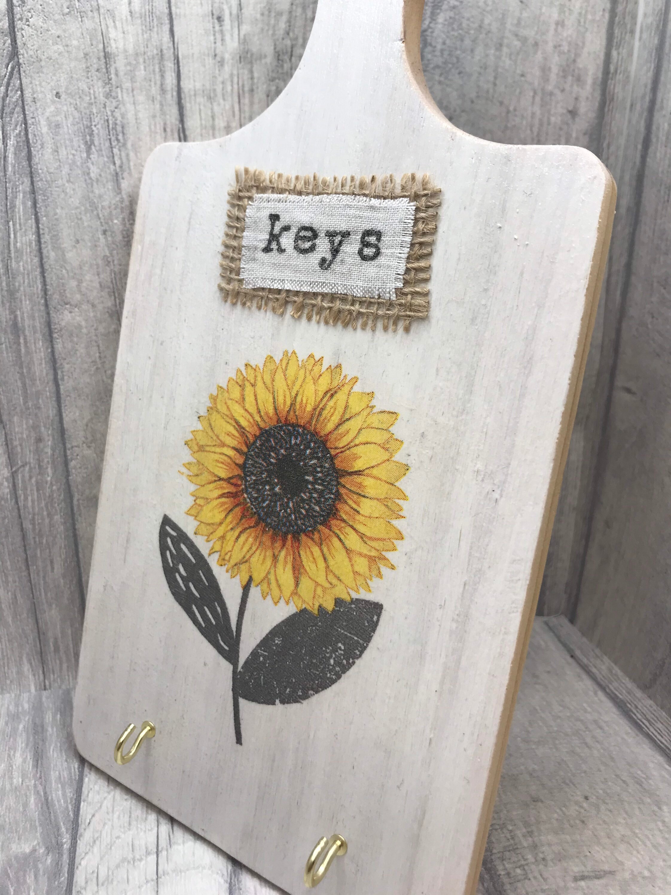 Key holder sunflower key hooks sunflower gift new home Etsy