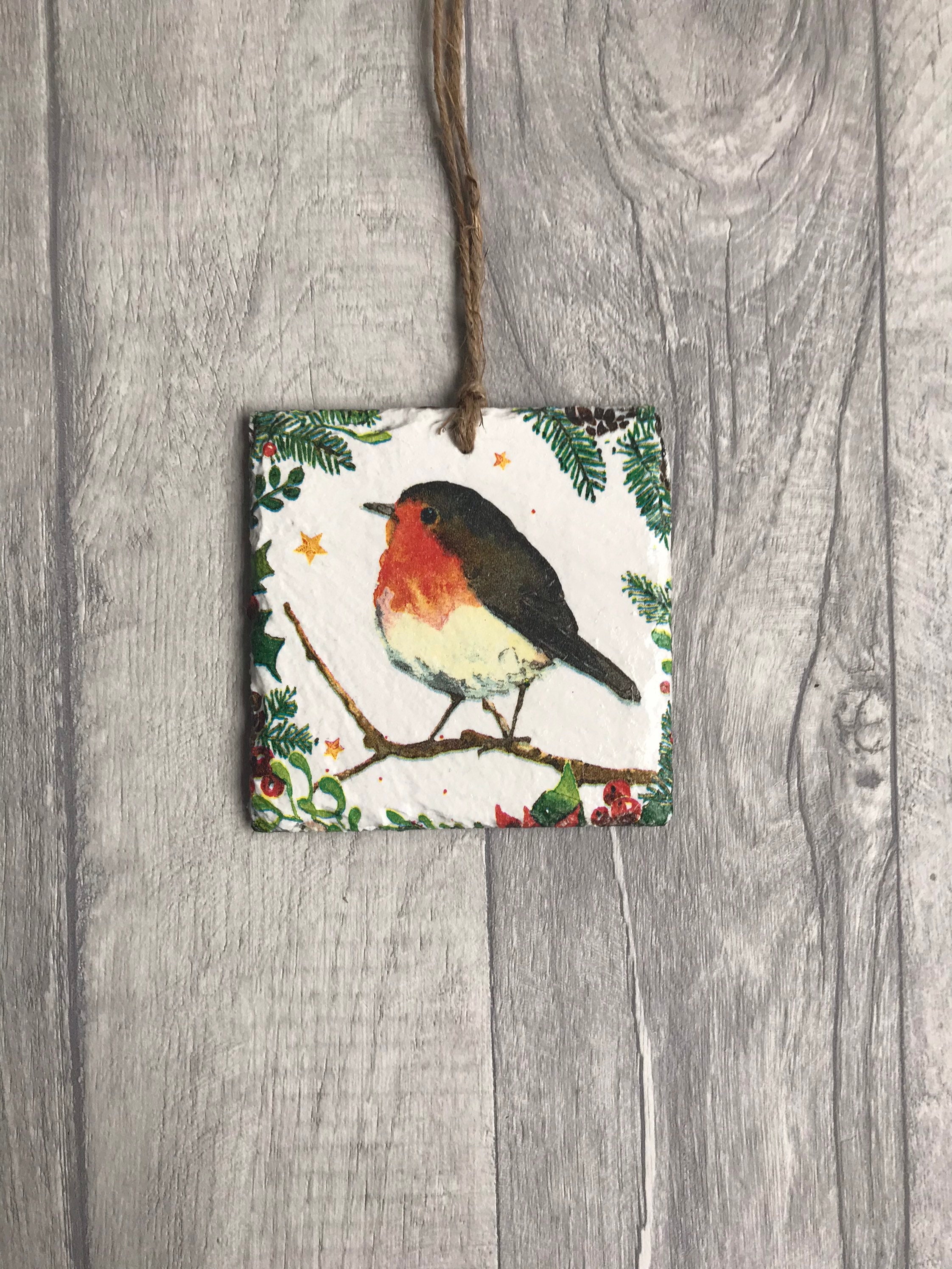 Robin floral Hanging wall plaque robin gift wall plaque Etsy