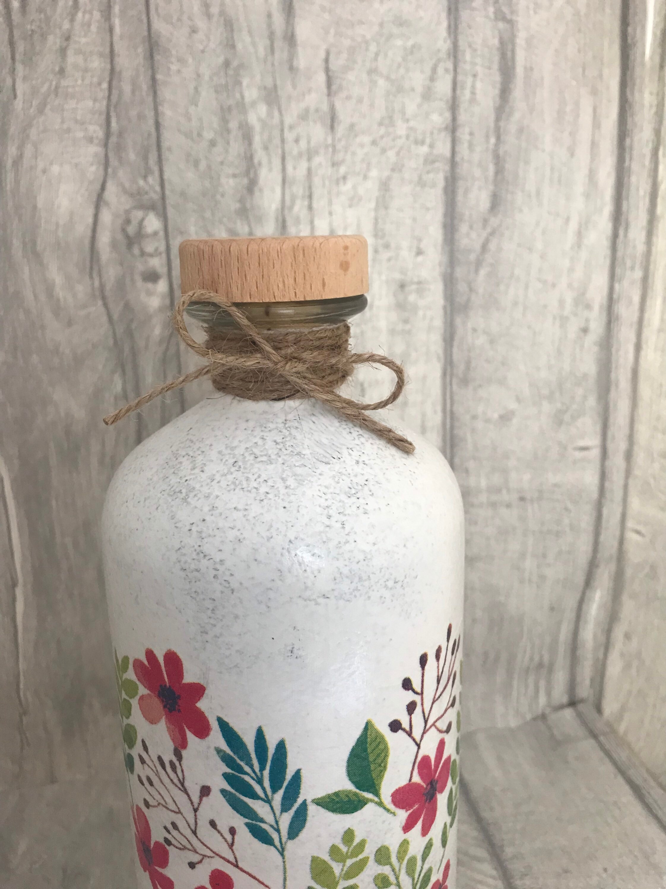 Flower decorative gin bottle floral decor Spring flowers Etsy