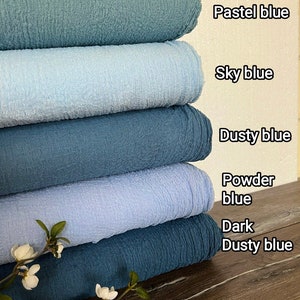 Dusty blue Wedding Gauze Table Runner Bridal Shower Runner Table Centerpiece Cheesecloth Runner Boho Wedding Decorations Tape Rustic Gift image 1