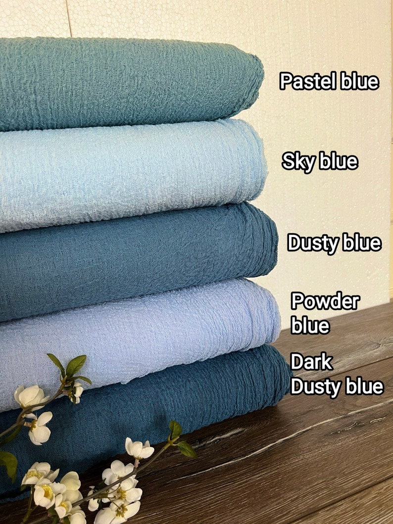 Dusty blue Wedding Gauze Table Runner Bridal Shower Runner Table Centerpiece Cheesecloth Runner Boho Wedding Decorations Tape Rustic Gift image 1