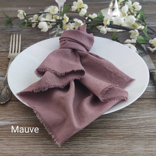 Mauve Wedding Napkins Cotton Dinner Napkins Cheesecloth Napkins Rustic Wedding Decor Gauze Napkins Farm Table Decor Cloth Gift Dinner Table