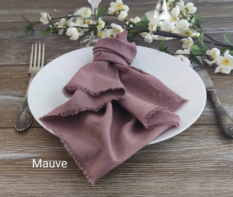 Mauve Wedding Napkins Cotton Dinner Napkins Cheesecloth Etsy