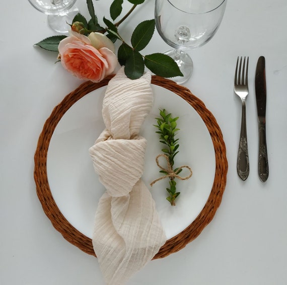 Ivory wedding napkins